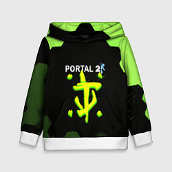 Толстовка-худи детская Doom x portal 2 зелёные соты, цвет: 3D-белый