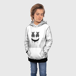 Толстовка-худи детская Marshmello white poly, цвет: 3D-черный — фото 2