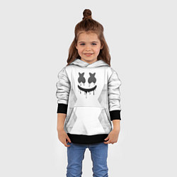 Толстовка-худи детская Marshmello white poly, цвет: 3D-черный — фото 2