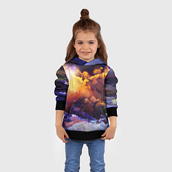 Толстовка-худи детская Абстрактные космические краски, цвет: 3D-черный — фото 2