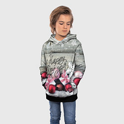 Толстовка-худи детская Новогодние подарки, цвет: 3D-черный — фото 2