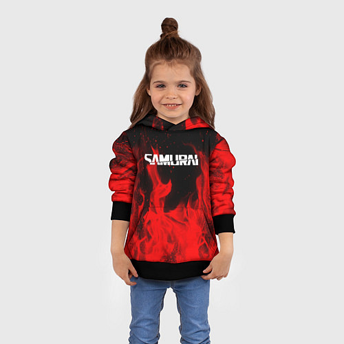 Детская толстовка Samurai fire red / 3D-Черный – фото 4