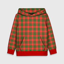 Толстовка-худи детская Шотландский уют, цвет: 3D-красный