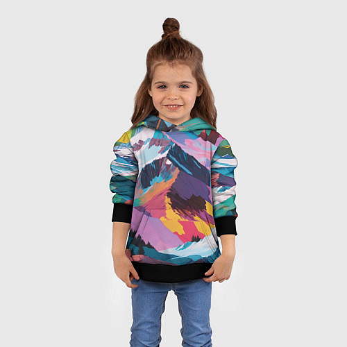 Детская толстовка Горы краски / 3D-Черный – фото 4