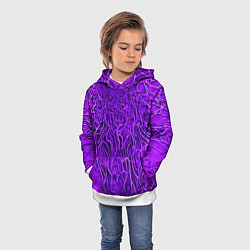 Толстовка-худи детская Фиолетовый симбионт абстракция, цвет: 3D-белый — фото 2