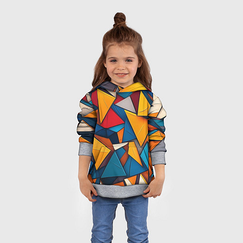 Детская толстовка Разноцветные треугольники / 3D-Меланж – фото 4