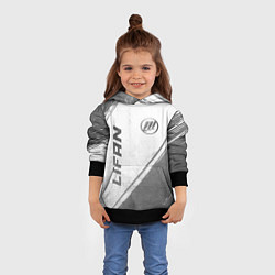 Толстовка-худи детская Lifan - white gradient вертикально, цвет: 3D-черный — фото 2