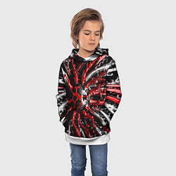 Толстовка-худи детская Красно-белая инфекция, цвет: 3D-белый — фото 2