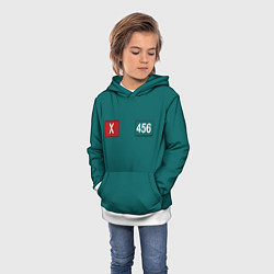 Толстовка-худи детская Игрок 456 - Игра в кальмара, цвет: 3D-белый — фото 2