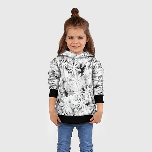 Детская толстовка Рождественский мороз на стекле / 3D-Черный – фото 4