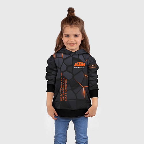 Детская толстовка KTM - плиты с эффектом свечения / 3D-Черный – фото 4