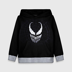 Толстовка-худи детская Venom face - logo, цвет: 3D-меланж