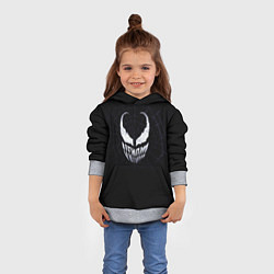 Толстовка-худи детская Venom face - logo, цвет: 3D-меланж — фото 2