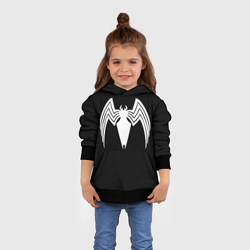 Детская толстовка Venom - spider logo / 3D-Черный – фото 4