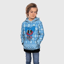 Толстовка-худи детская Huggy Wuggy миленький новогодний свитер ugly, цвет: 3D-черный — фото 2