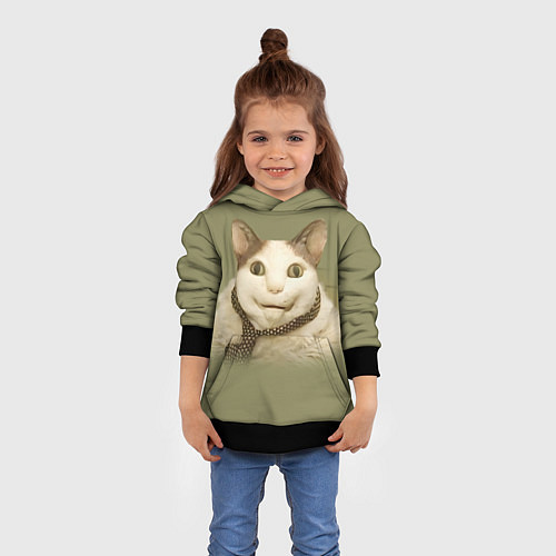 Детская толстовка Бу испугался мем-кот / 3D-Черный – фото 4