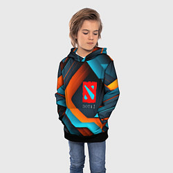 Толстовка-худи детская Dota 2 абстракция из линий, цвет: 3D-черный — фото 2