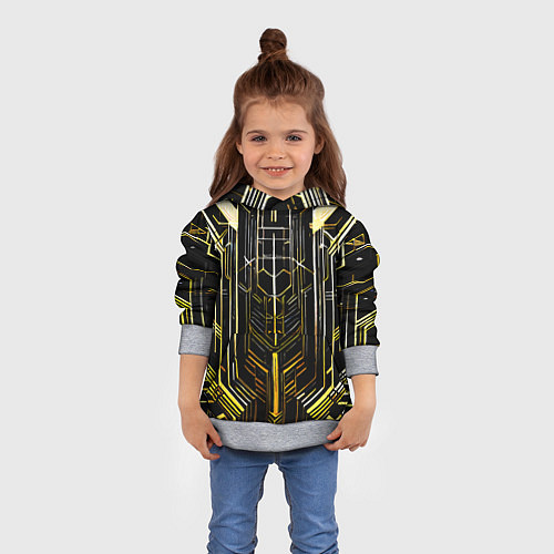Детская толстовка Gold lines on a black background / 3D-Меланж – фото 4