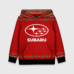 Толстовка-худи детская Subaru new year, цвет: 3D-черный