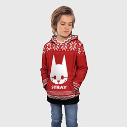 Толстовка-худи детская Новогодний Stray, цвет: 3D-черный — фото 2