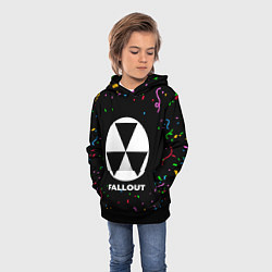 Толстовка-худи детская Fallout конфети, цвет: 3D-черный — фото 2