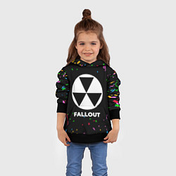 Толстовка-худи детская Fallout конфети, цвет: 3D-черный — фото 2
