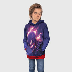 Толстовка-худи детская Ghost Rider - Neon rain, цвет: 3D-красный — фото 2