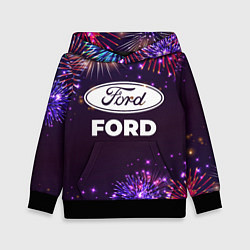 Толстовка-худи детская Праздничный Ford, цвет: 3D-черный