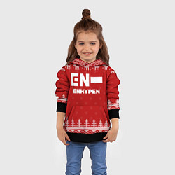 Толстовка-худи детская Новогодний Enhypen с оленями, цвет: 3D-черный — фото 2
