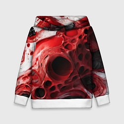 Детская толстовка Красно-белая абстрактная структура