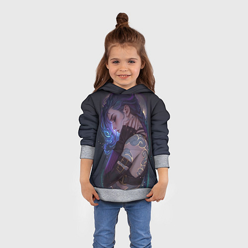 Детская толстовка Джинкс сияние / 3D-Меланж – фото 4