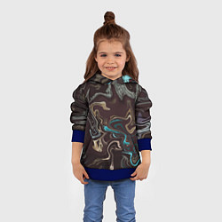 Толстовка-худи детская Волна безумия, цвет: 3D-синий — фото 2