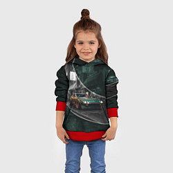 Толстовка-худи детская Зелёный спорткар, цвет: 3D-красный — фото 2