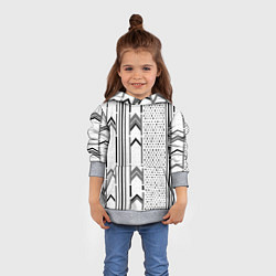 Толстовка-худи детская Закулисье чёрно-белое, цвет: 3D-меланж — фото 2