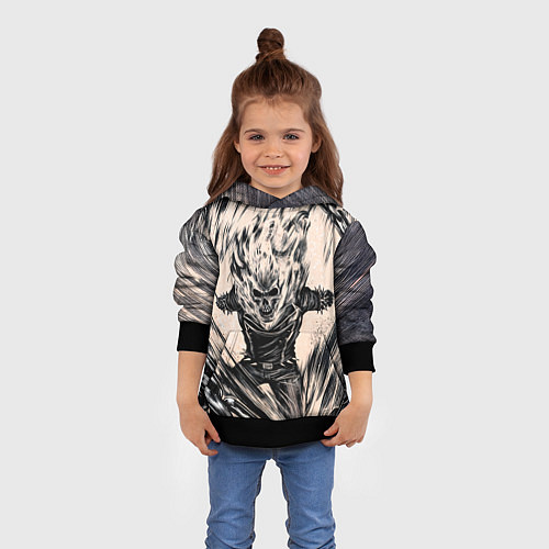 Детская толстовка Ghost Rider / 3D-Черный – фото 4