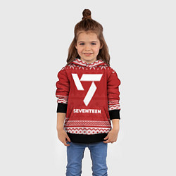 Толстовка-худи детская Новогодний Seventeen, цвет: 3D-черный — фото 2