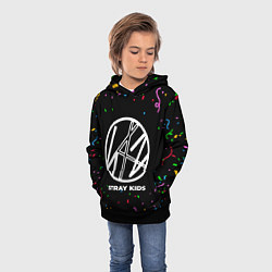 Толстовка-худи детская Stray Kids конфети, цвет: 3D-черный — фото 2