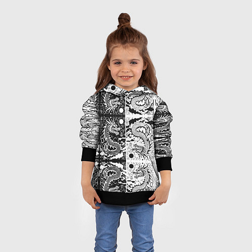 Детская толстовка Драконы инь и янь с узорами / 3D-Черный – фото 4