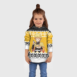 Толстовка-худи детская Зеницу новогодний свитер из Demon slayer, цвет: 3D-белый — фото 2