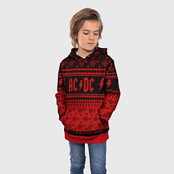 Толстовка-худи детская ACDC christmas sweater, цвет: 3D-красный — фото 2