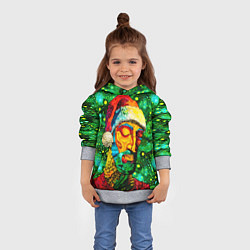 Толстовка-худи детская Ded Moroz: pop-art-brut-nouveau pointillism, цвет: 3D-меланж — фото 2