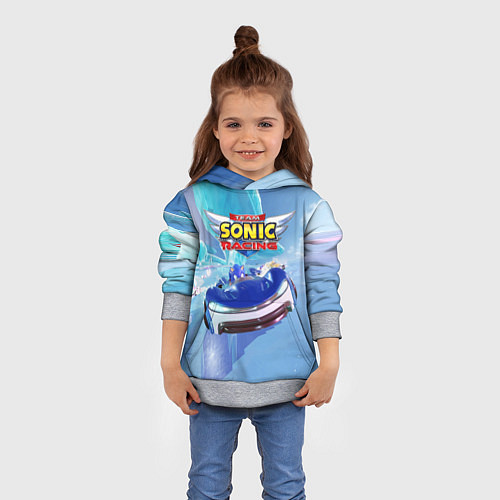 Детская толстовка Team Sonic racing - speed / 3D-Меланж – фото 4