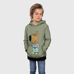 Толстовка-худи детская Чиловый парень - мем, цвет: 3D-черный — фото 2