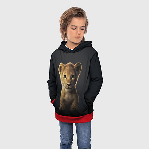 Детская толстовка Львенок Муфаса / 3D-Красный – фото 3