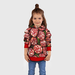 Толстовка-худи детская Салями, цвет: 3D-красный — фото 2