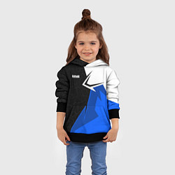 Толстовка-худи детская Блюлок - бело-синей спорт, цвет: 3D-черный — фото 2