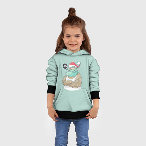 Детская толстовка Современный дед мороз / 3D-Черный – фото 4
