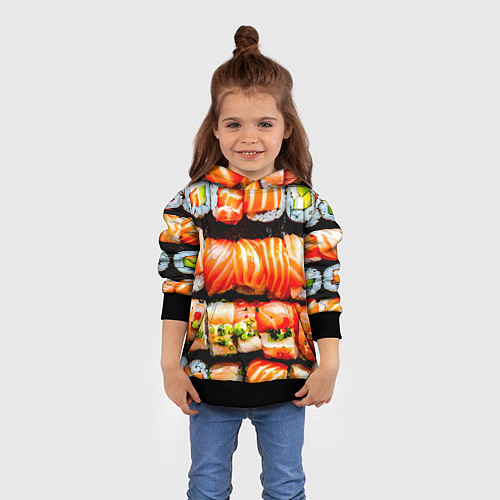 Детская толстовка Сет роллов / 3D-Черный – фото 4