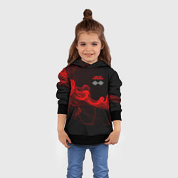 Толстовка-худи детская Arctic Monkeys - красный дым, цвет: 3D-черный — фото 2