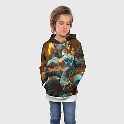 Толстовка-худи детская Праздничный змей, цвет: 3D-белый — фото 2